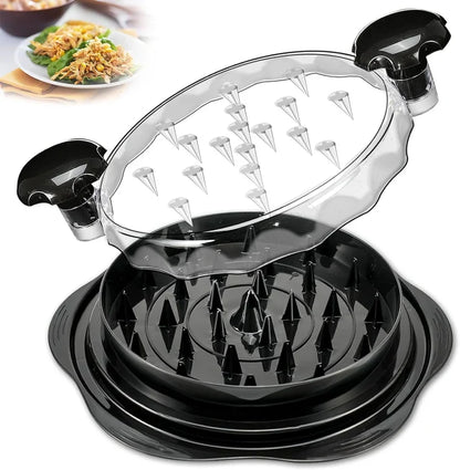 Manual Chicken Meat Shredder with Clear Lid & Non-Slip Base
