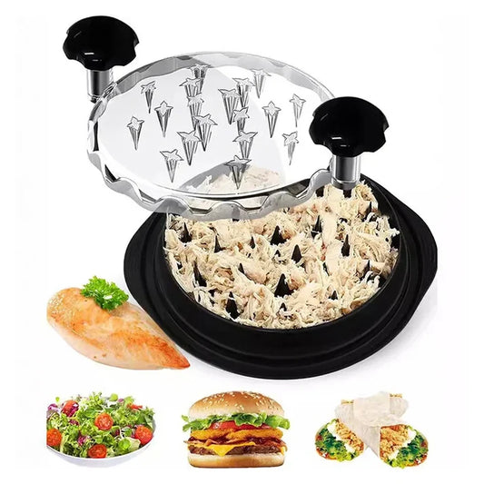 Manual Chicken Meat Shredder with Clear Lid & Non-Slip Base