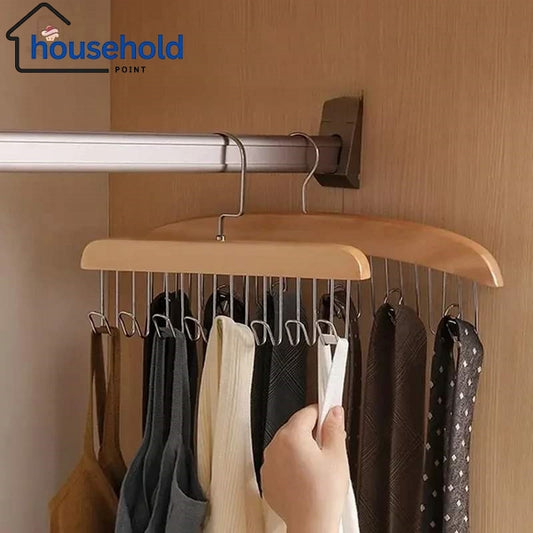 Multi Purpose Wooden Hook Hanger (Pack Of 4)