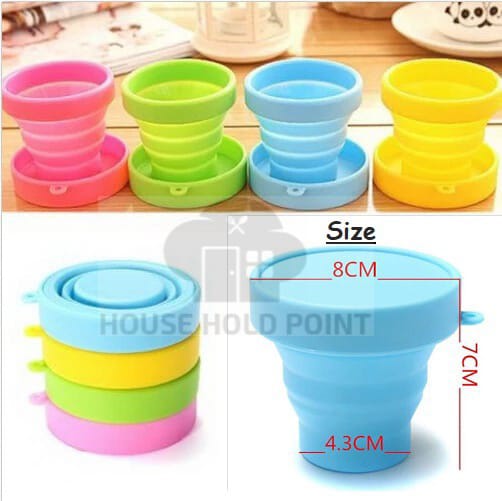Silicone Folding Glass With Lid Default Title