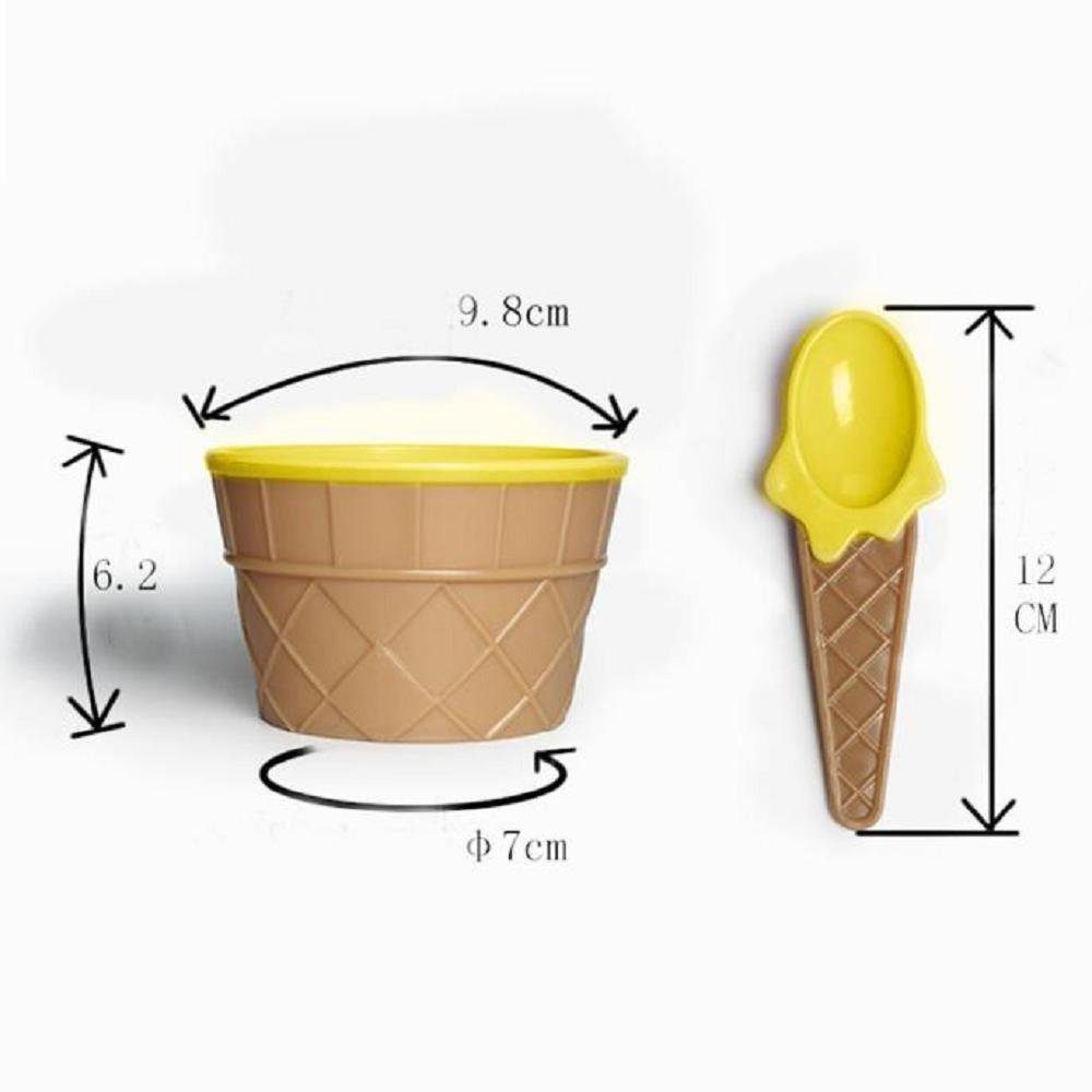 Pack Of 4 Ice Cream Bowls With Spoons