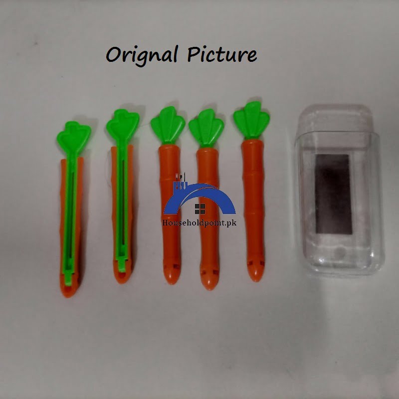 5PCS Sealing Clips Set With Magnetic Box Carrot