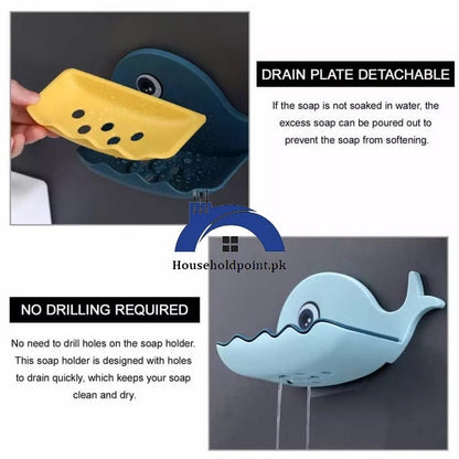 Stick On Whale Soap Dish New