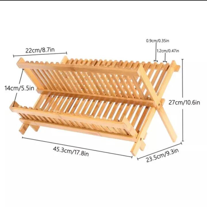 Bamboo Dish Drying Rack Folding