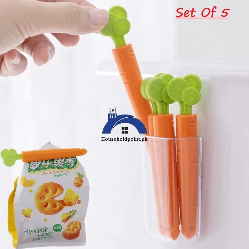 5PCS Sealing Clips Set With Magnetic Box Carrot Default Title