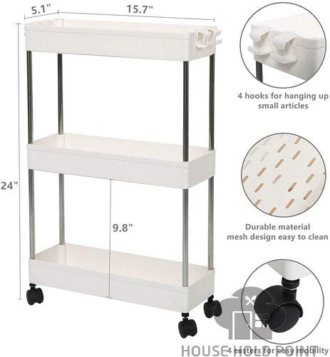 3 Tier Slider Trolley With Wheels