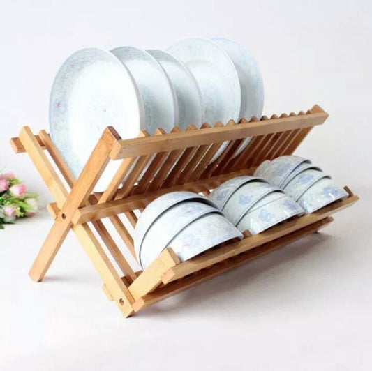 Bamboo Dish Drying Rack Folding Default Title