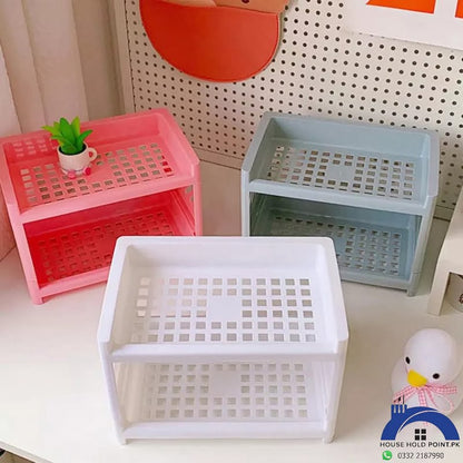 Mini Desktop Storage Shelf Double