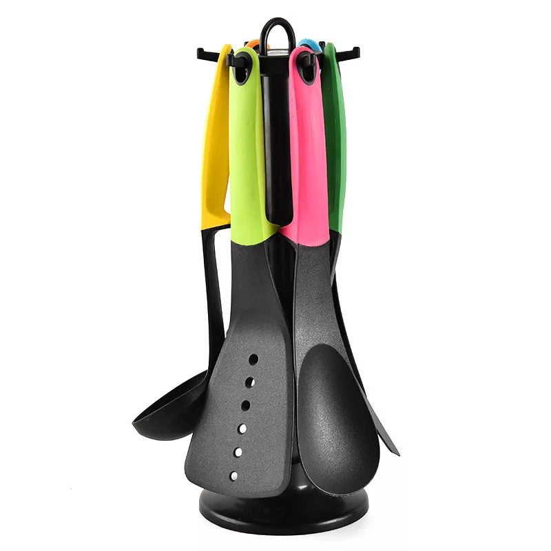 Nylon Non Stick Spoon Set with Stand