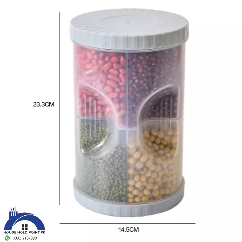 Double Lid 4 Partition Food Container