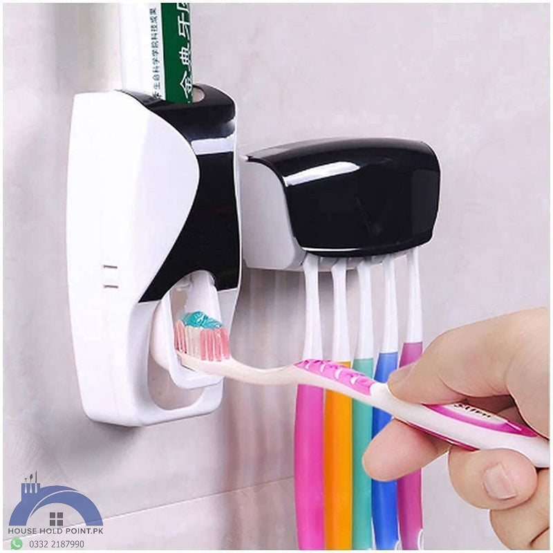 Black Toothpaste Dispenser With Brush Holder 2.0 Default Title