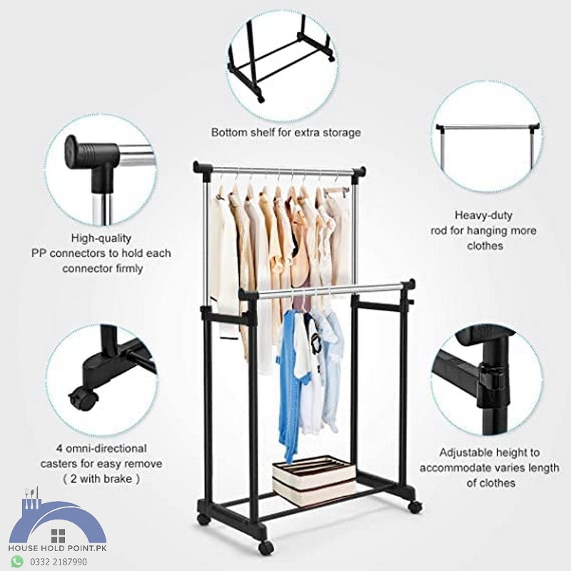 Double Pole Clothes Stand