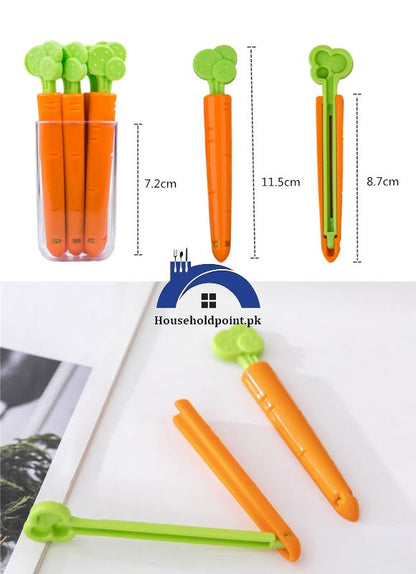 5PCS Sealing Clips Set With Magnetic Box Carrot