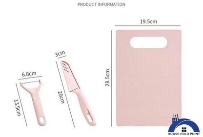 3 Pcs Knife/ Peeler & Chopping Board Set