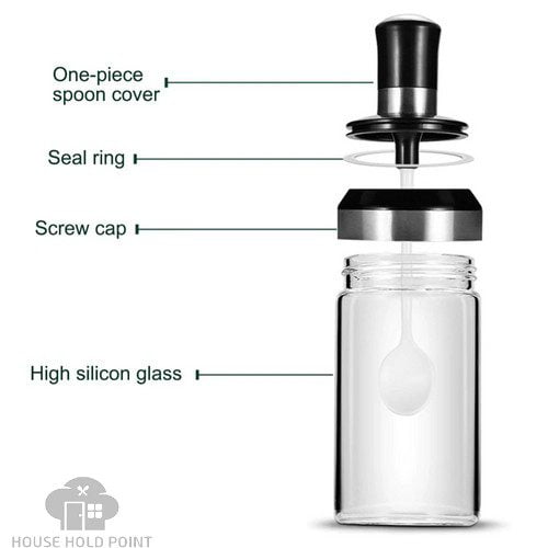 Glass Oil Bottle With Spoon