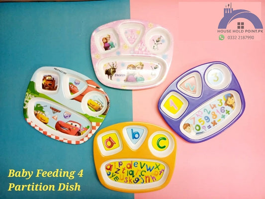 Melamine Baby Feeding Dish 4 Partitions Default Title
