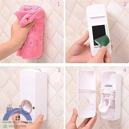 Toothpaste Dispenser With Brush Holder