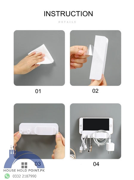 Wall Mount Phone & Cable Holder