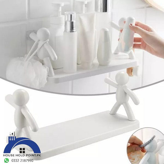 Punch-free Bathroom Storage Rack White Default Title