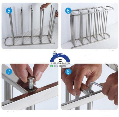 4 Tier Stainless Steel Shoe Rack